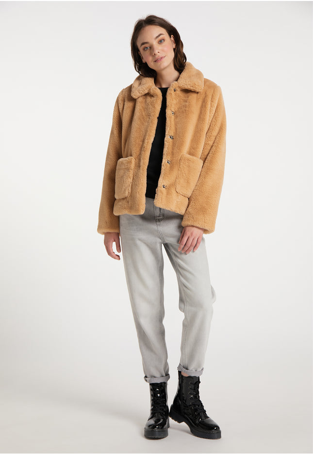 myMo Damen Kunstpelzjacke