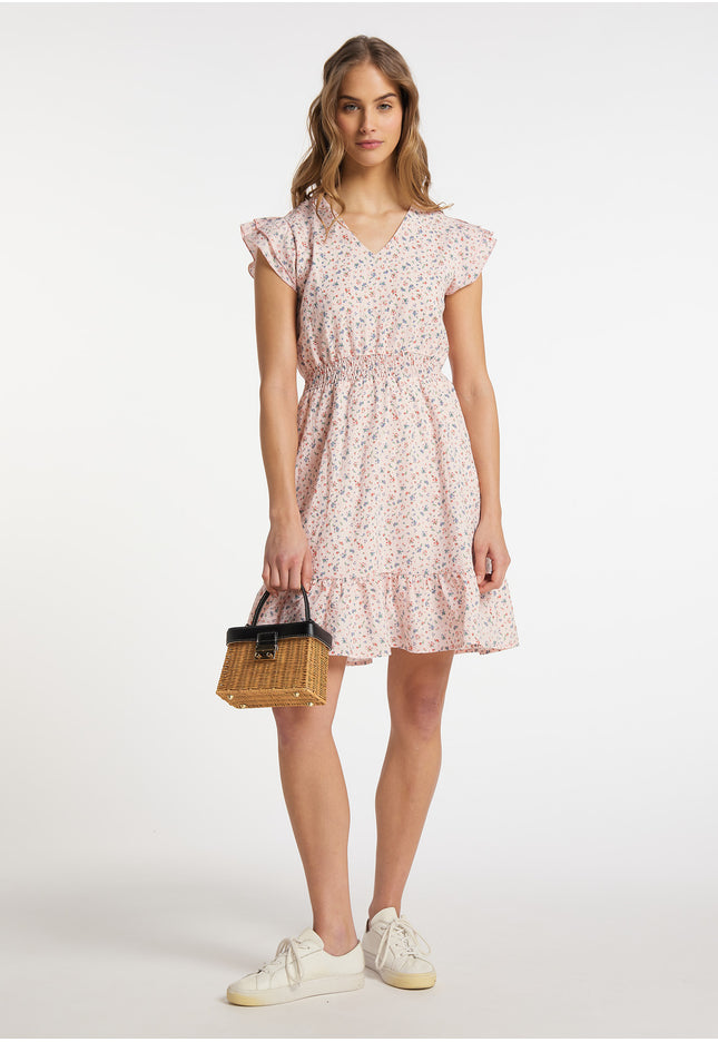 myMo Damen Karo Druck Kleid