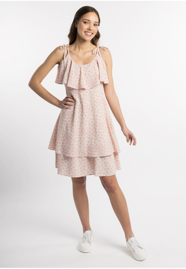 myMo Damen Kleid mit Rüsche