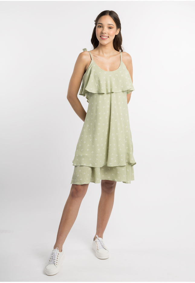 myMo Damen Kleid mit Rüsche