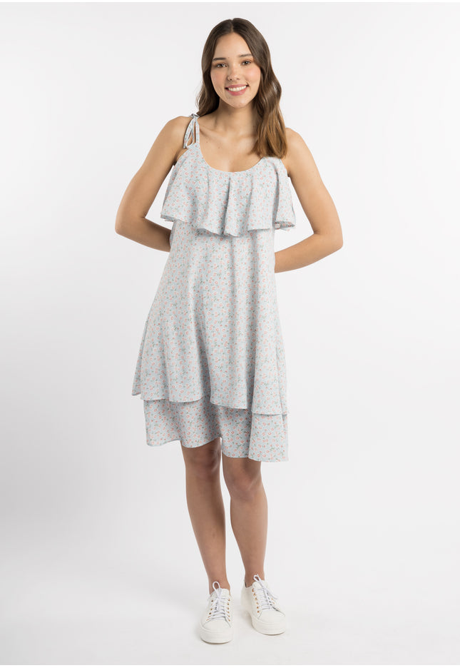 myMo Damen Kleid mit Rüsche