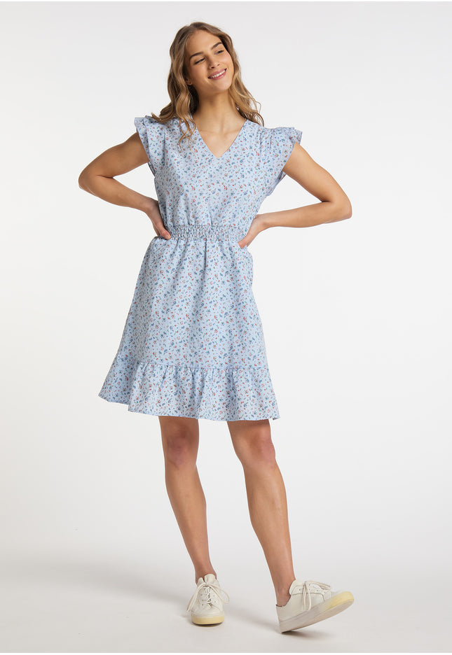 myMo Damen Karo Druck Kleid