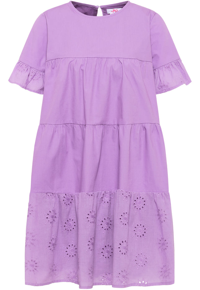 myMo Damen Kleid mit Ösen-Spitze