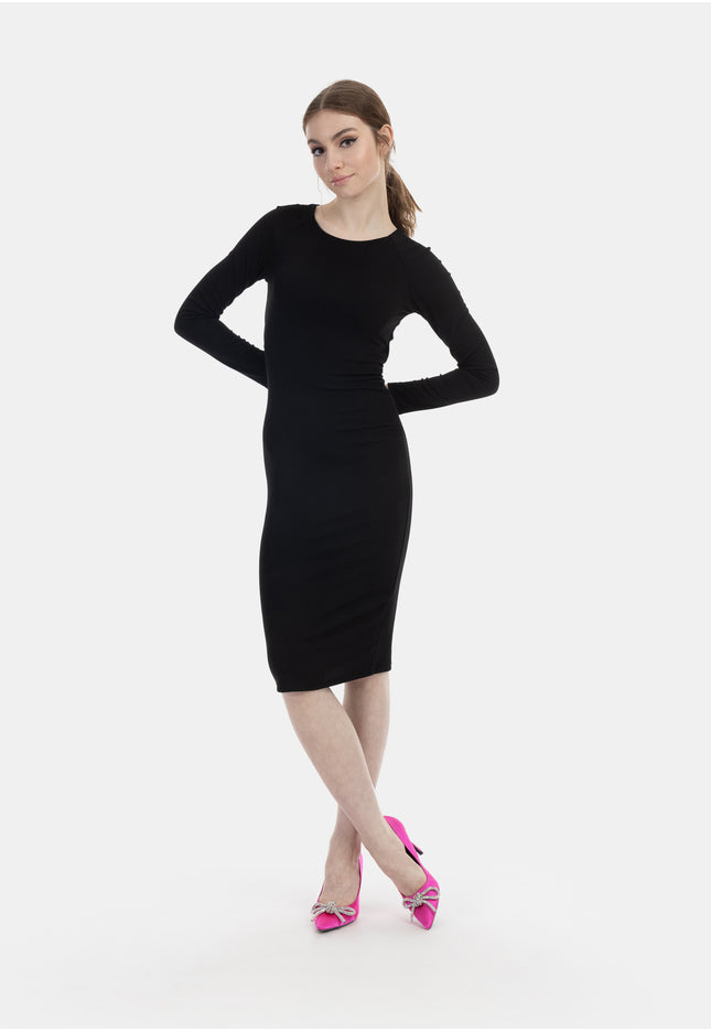 myMo at night Damen Langarm Midi Kleid