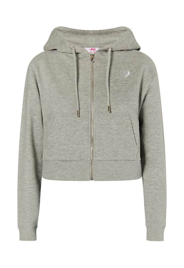 myMo Damen Cropped Zip Hoodie