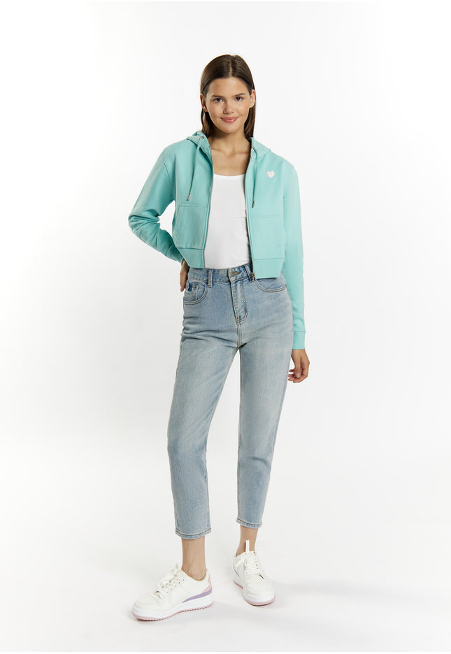 myMo Damen Cropped Zip Hoodie