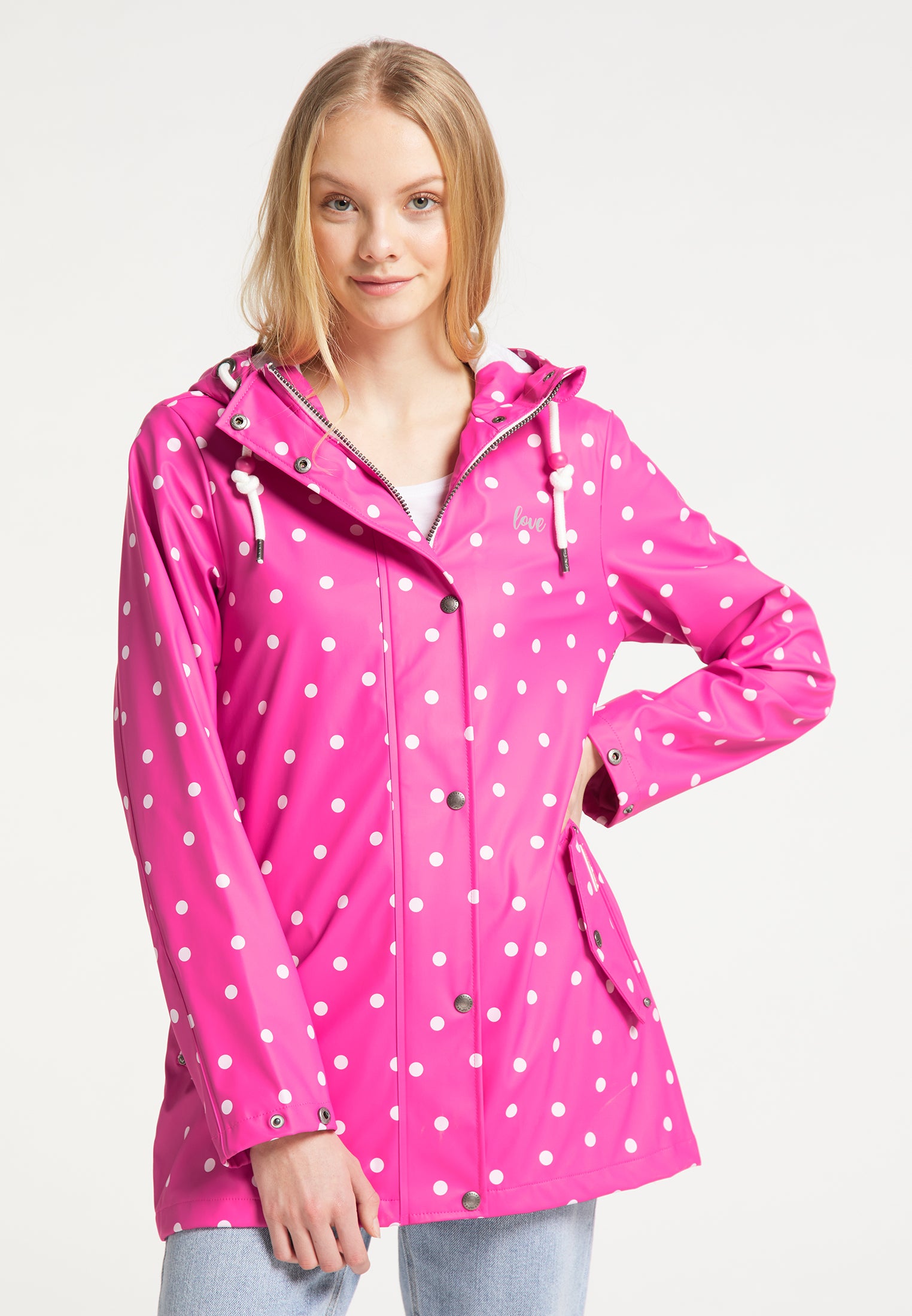 myMo Damen Regenjacke mit Punkten