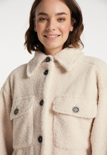 myMo Damen Kunstfellmantel