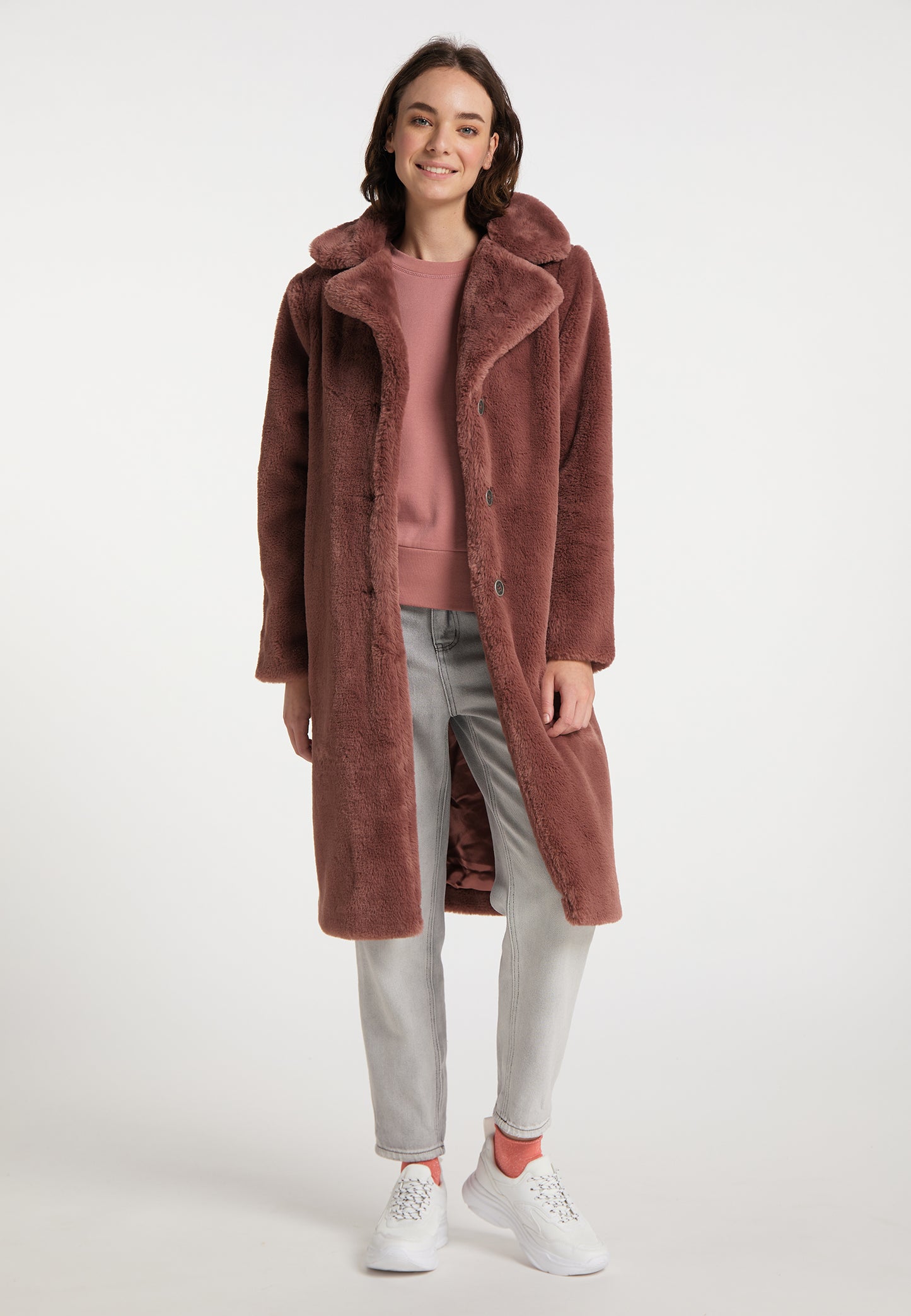 myMo damski płaszcz ze sztucznego futra