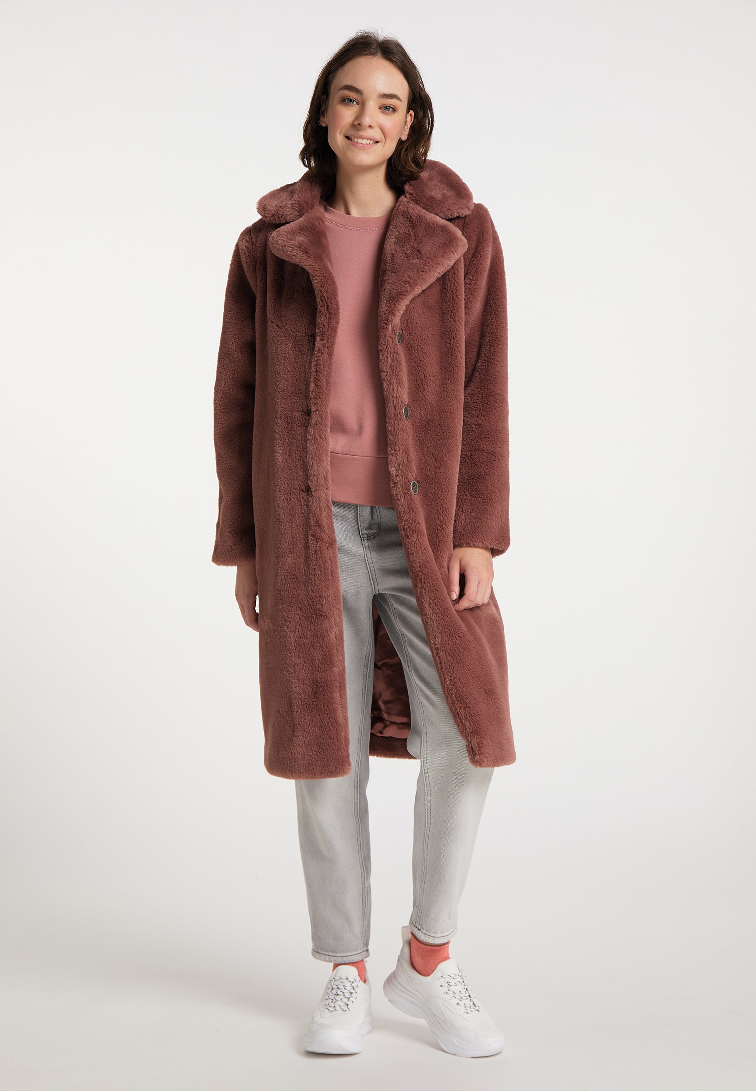 myMo damski płaszcz ze sztucznego futra