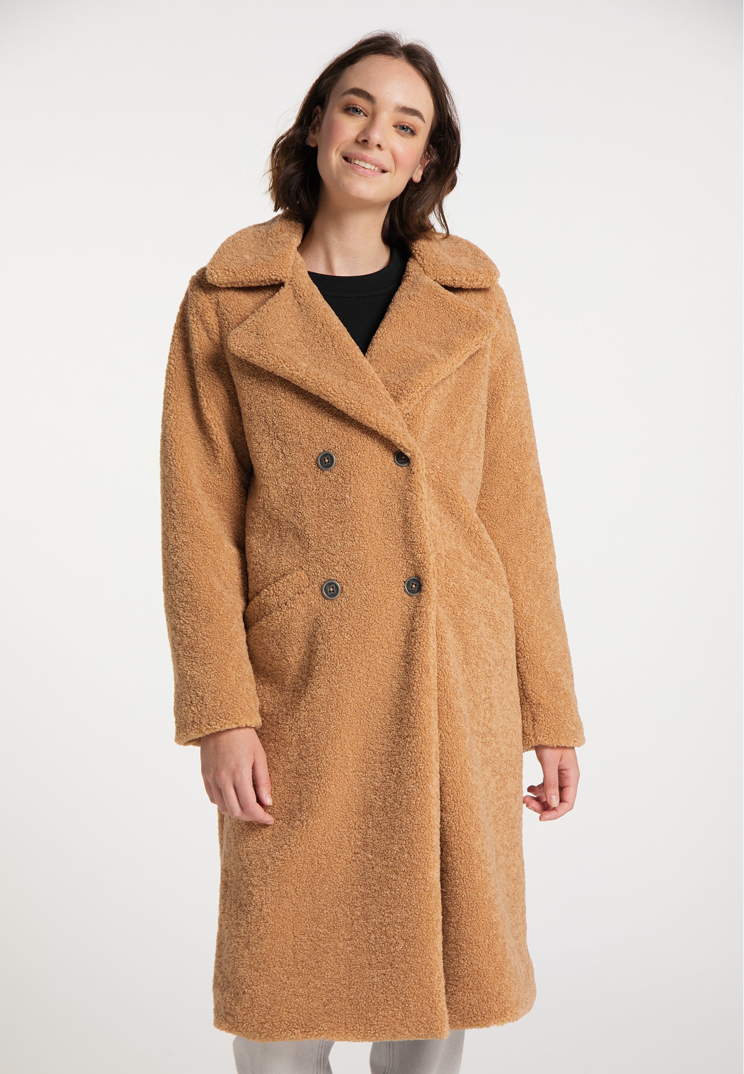 myMo damski płaszcz z sztucznej wełny