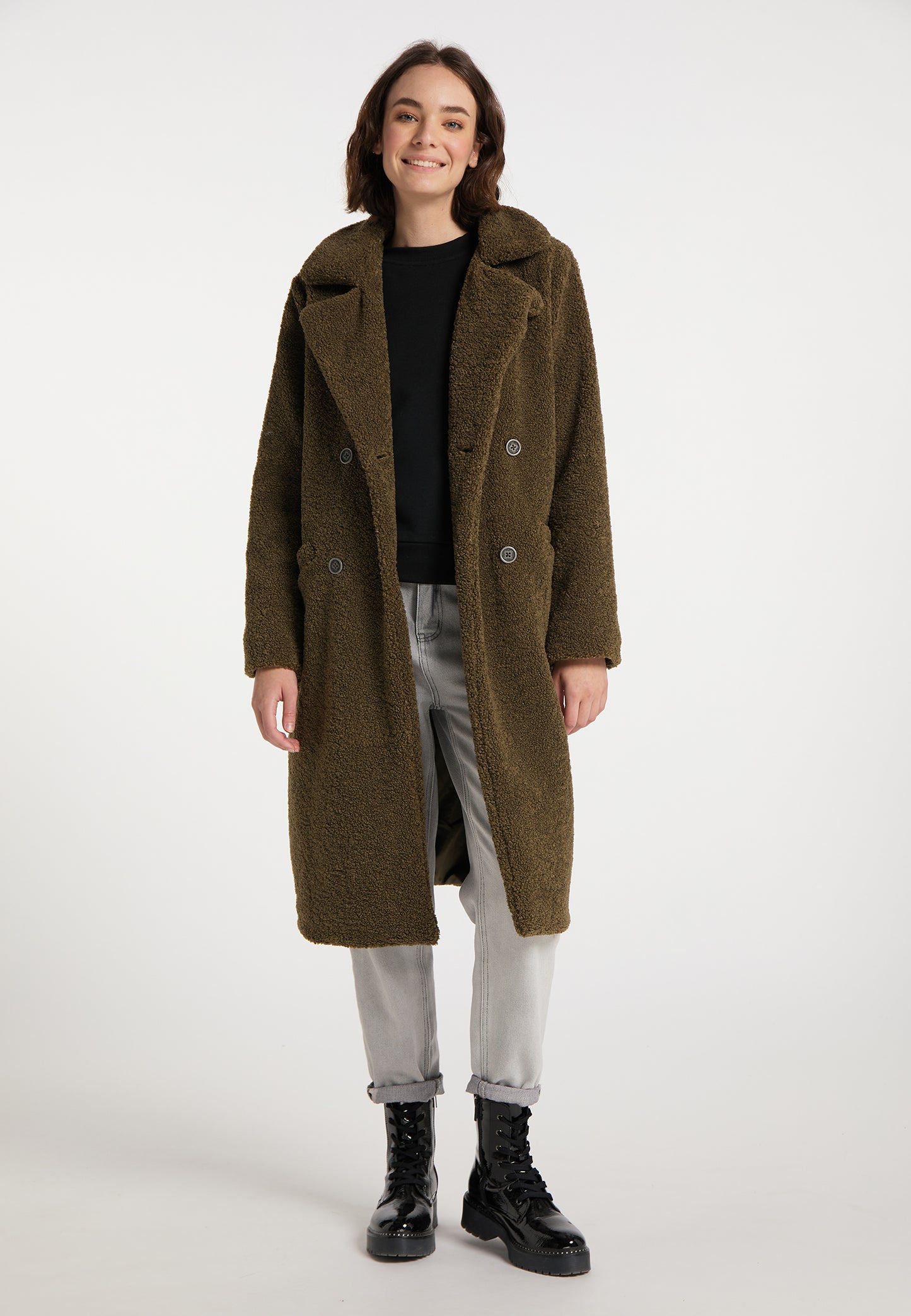 myMo damski płaszcz z sztucznej wełny