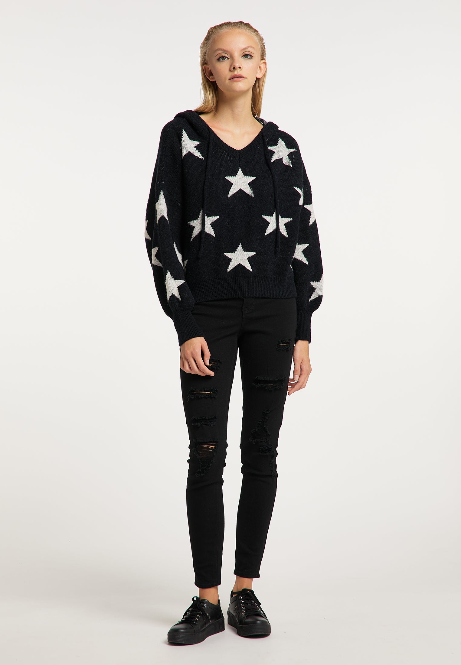 myMo ROCKS Damen Strickhoodie