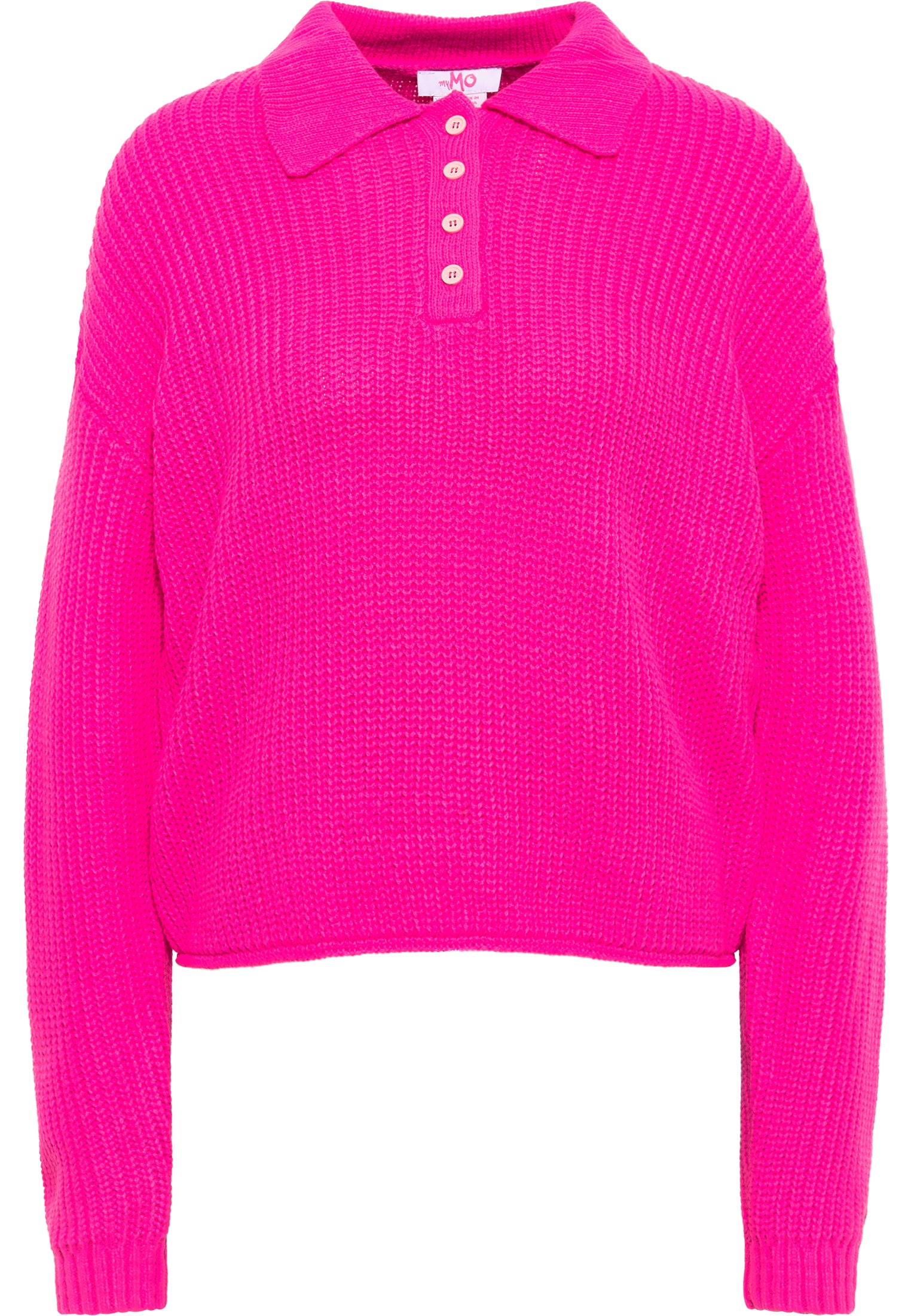 myMo Damen Strick-Polo-Shirt