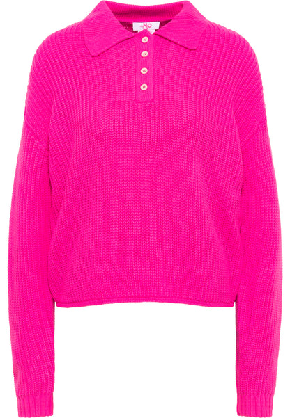 myMo Damen Strick-Polo-Shirt