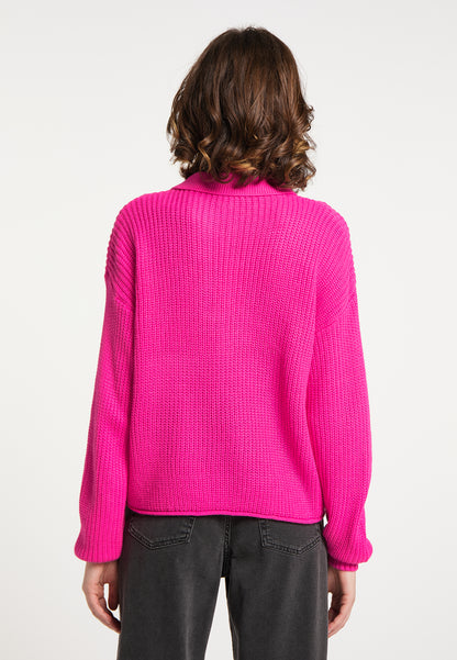 myMo Damen Strick-Polo-Shirt