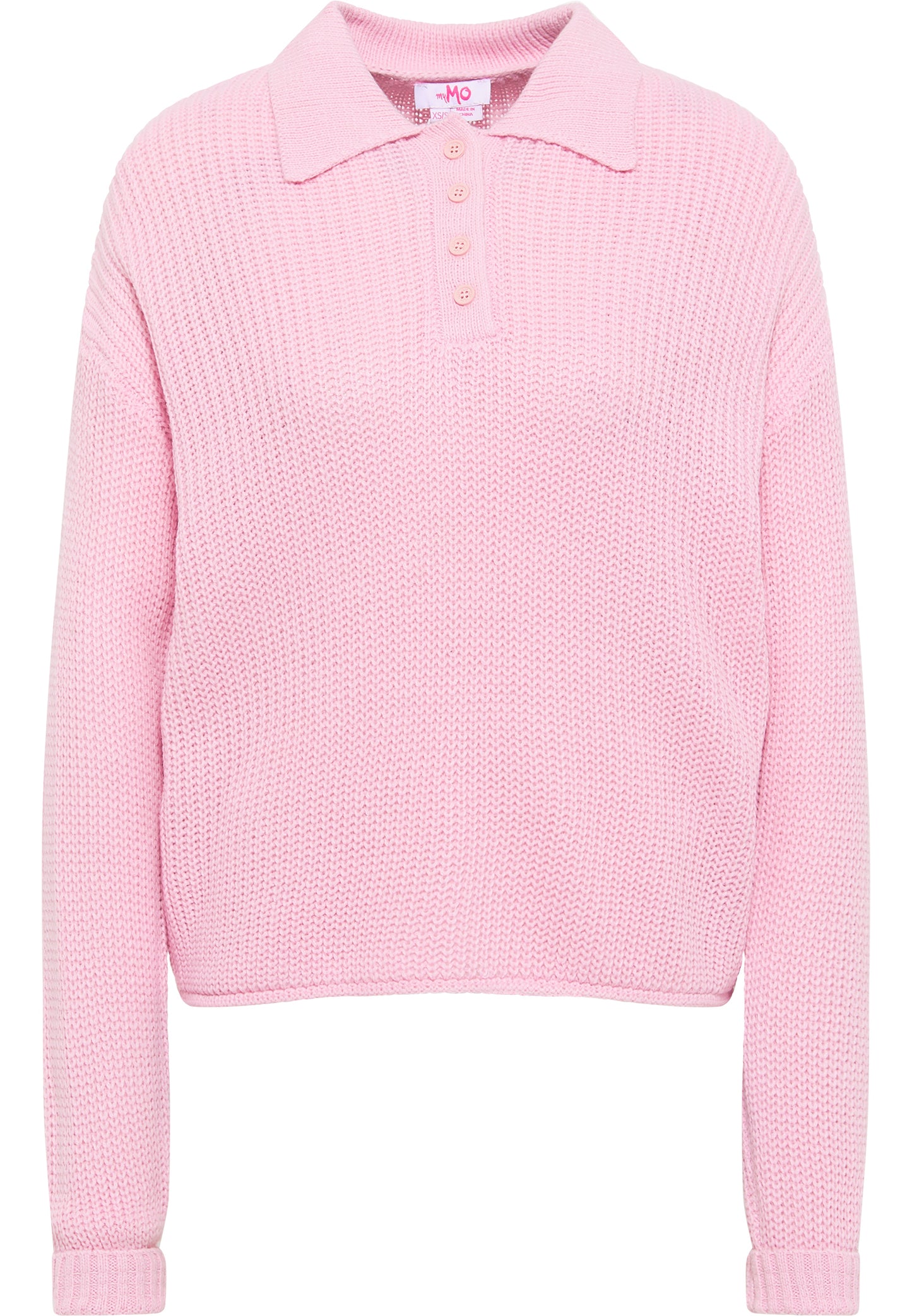 myMo Damen Strick-Polo-Shirt