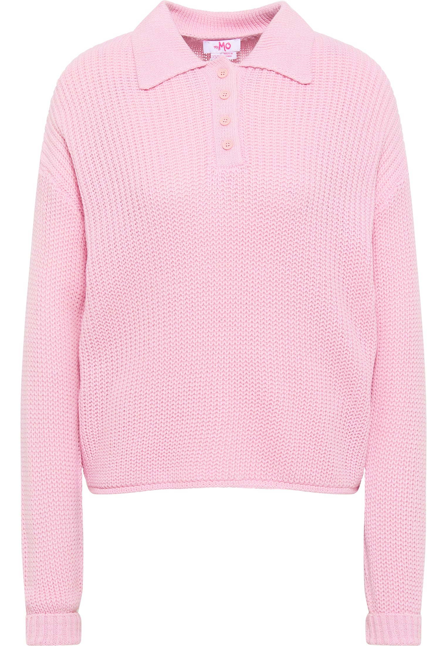 myMo Damen Strick-Polo-Shirt