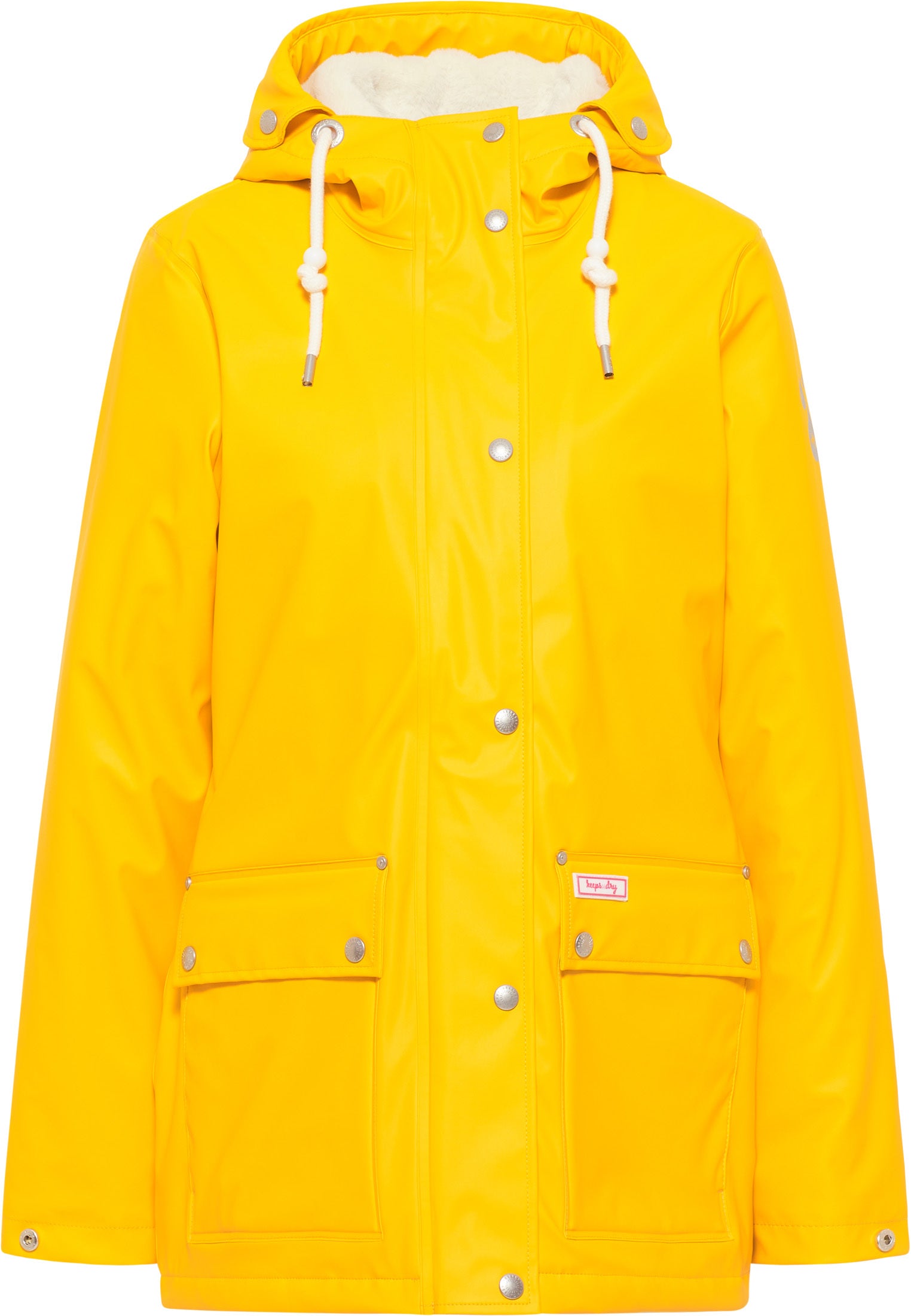 myMo Women's Rain Jacket With Faux Fur Lining