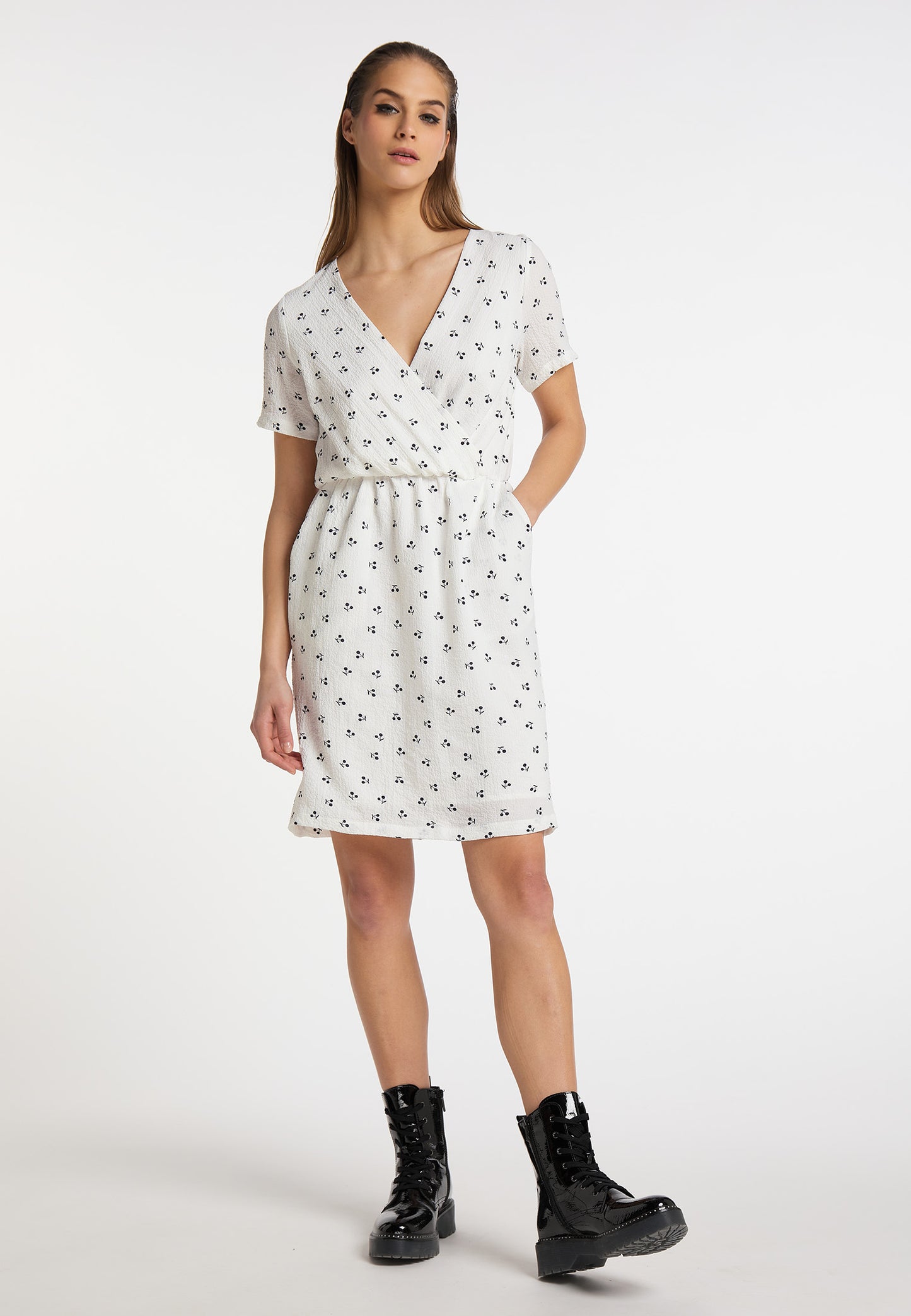 myMo ROCKS Damen Kirschenmuster Kleid