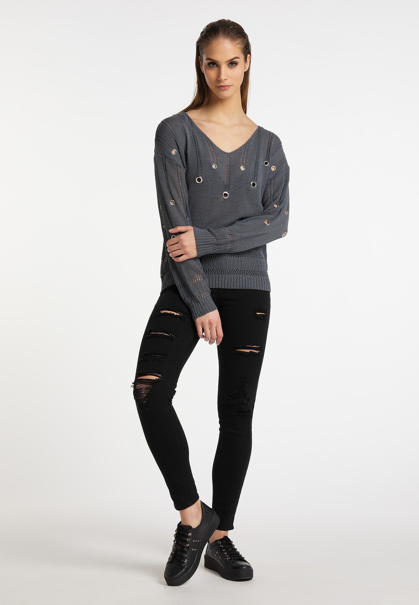 myMo ROCKS damski sweter dzianinowy