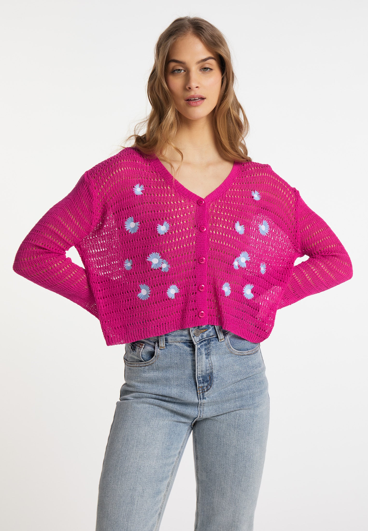 myMo Women's Cropped Cardigan