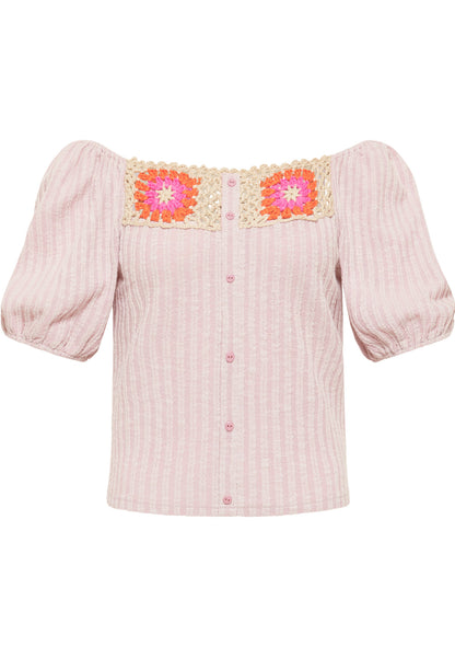 myMo Women's Top With Crochet Inserts