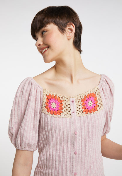 myMo Women's Top With Crochet Inserts