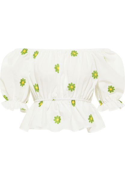 myMo Women's Embroidered Cropped Blouse