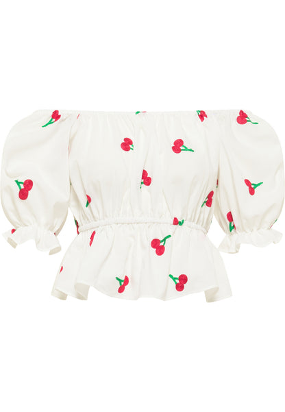 myMo Women's Embroidered Cropped Blouse