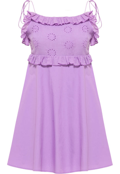 myMo Damen Mini Kleid mit Spaghettiträgern