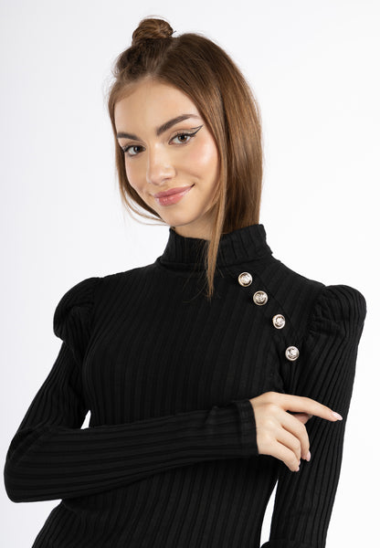 myMo ROCKS damski sweter z prążkowanej dzianiny