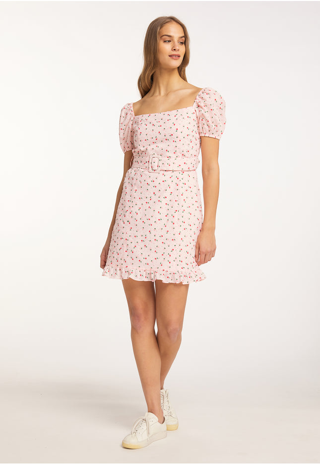 myMo Damen Kurzarm Mini Kleid