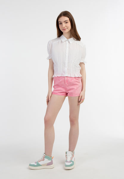 myMo Damen Kurzarmbluse