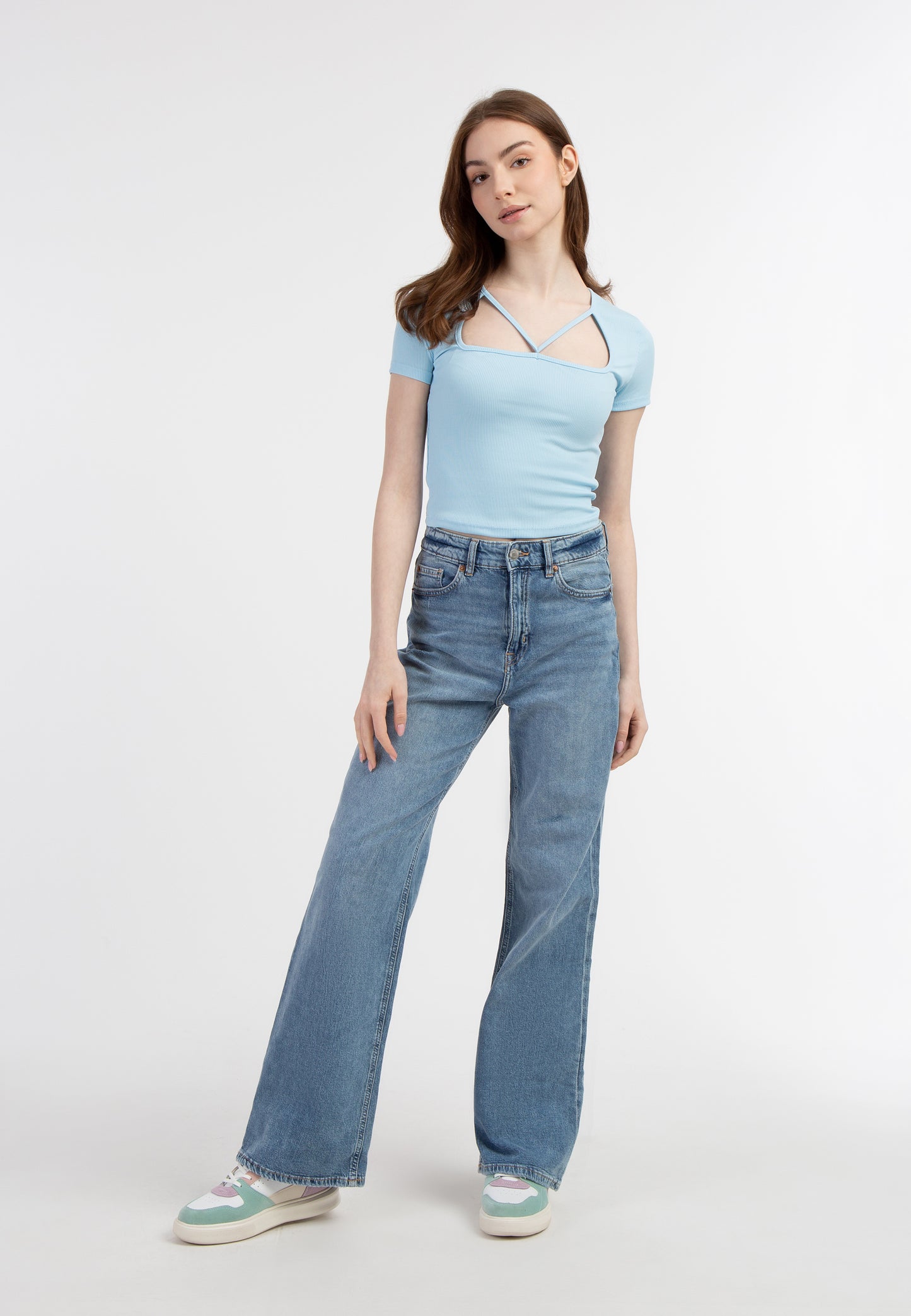 myMo Women's Rib Knit T Shirt