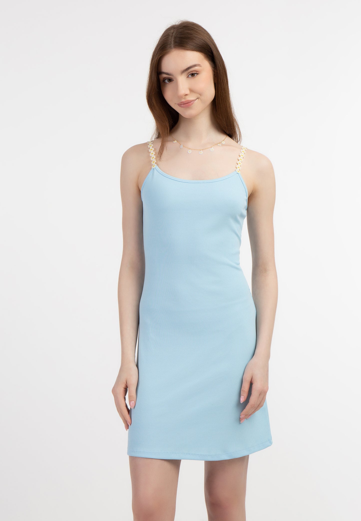 myMo Damen Rippstrick Mini Kleid