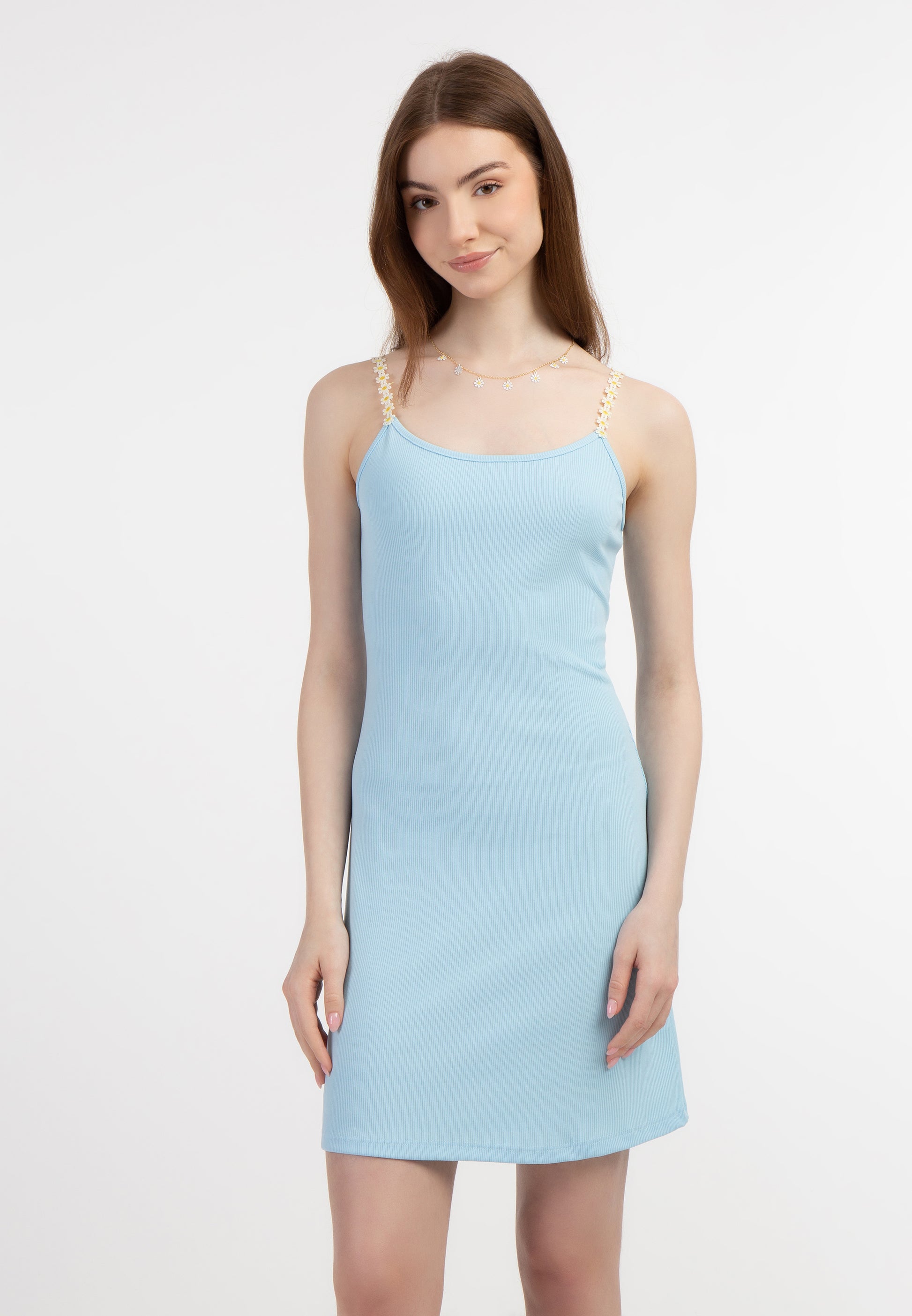 myMo Damen Rippstrick Mini Kleid