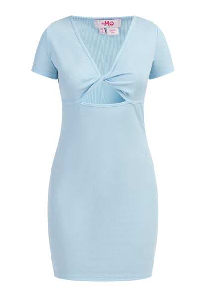 myMo Damen Rippstrick Mini Kleid