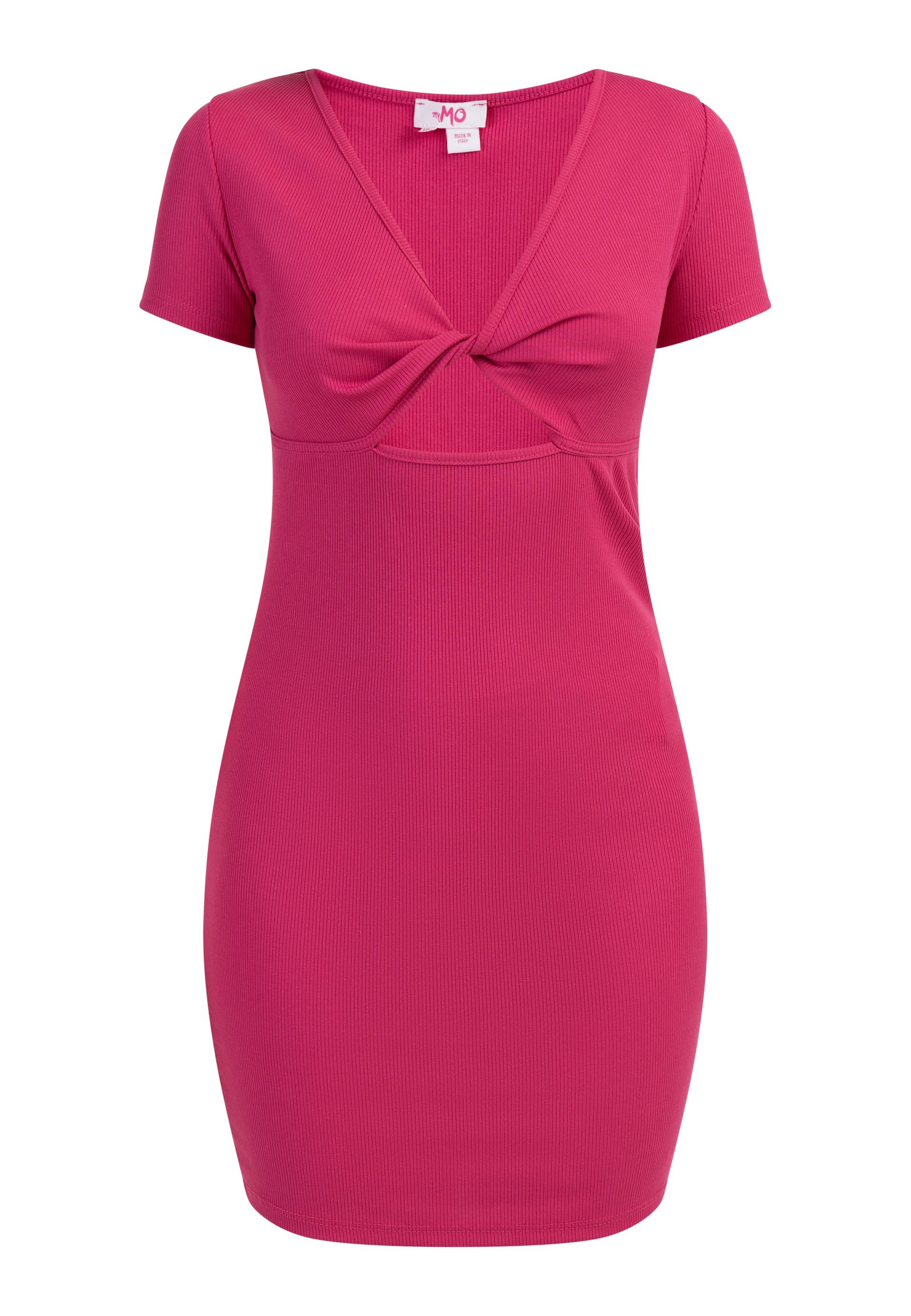 myMo Damen Rippstrick Mini Kleid