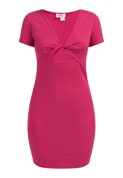 myMo Damen Rippstrick Mini Kleid