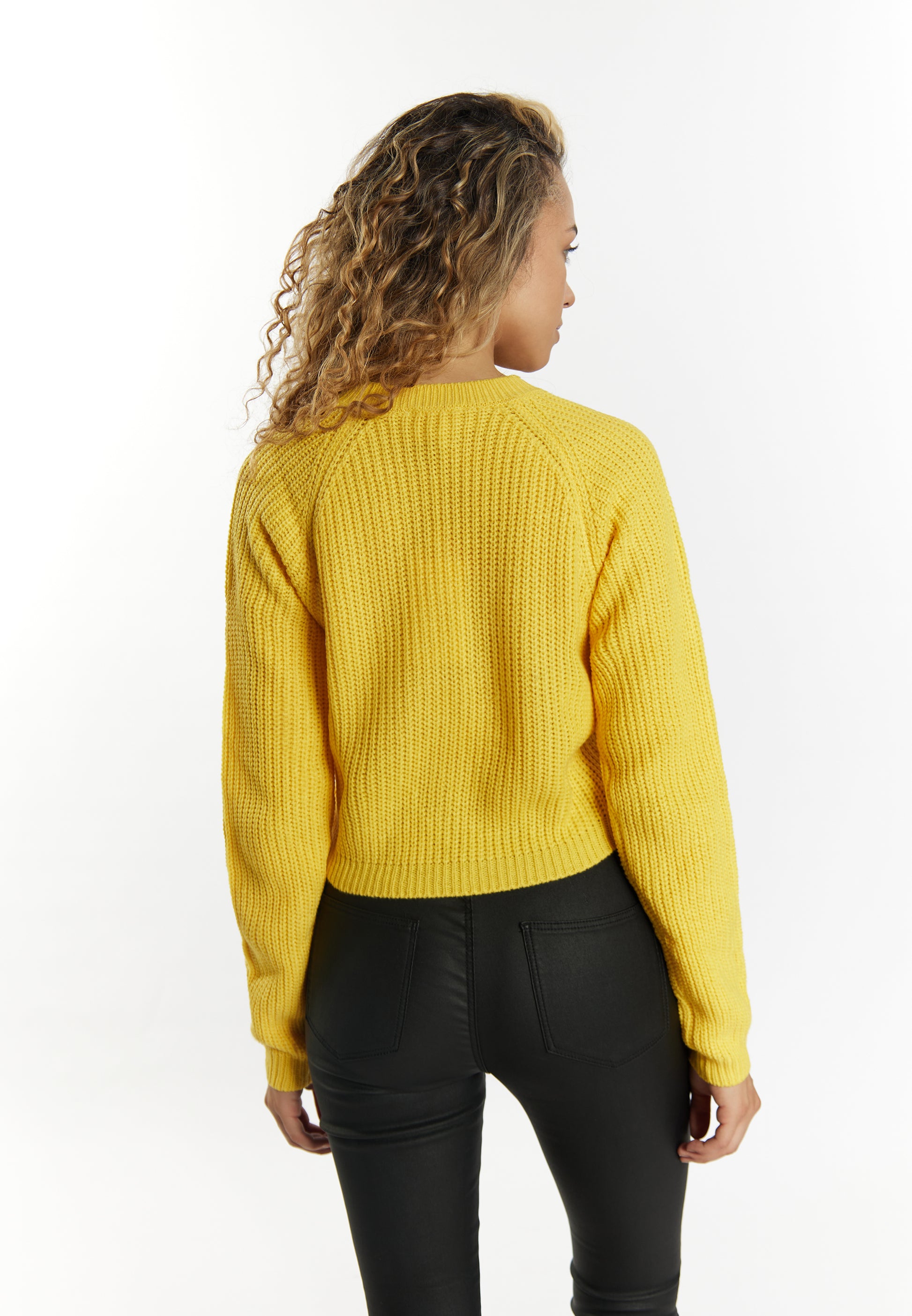 myMo Damen Strick Cropped Pullover