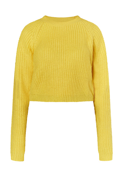 myMo Damen Strick Cropped Pullover