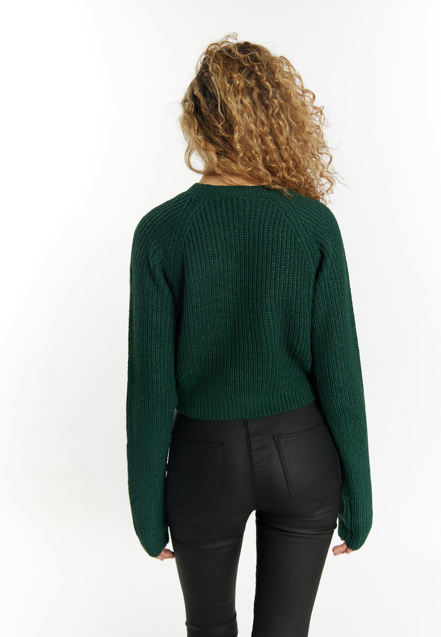 myMo Damen Strick Cropped Pullover