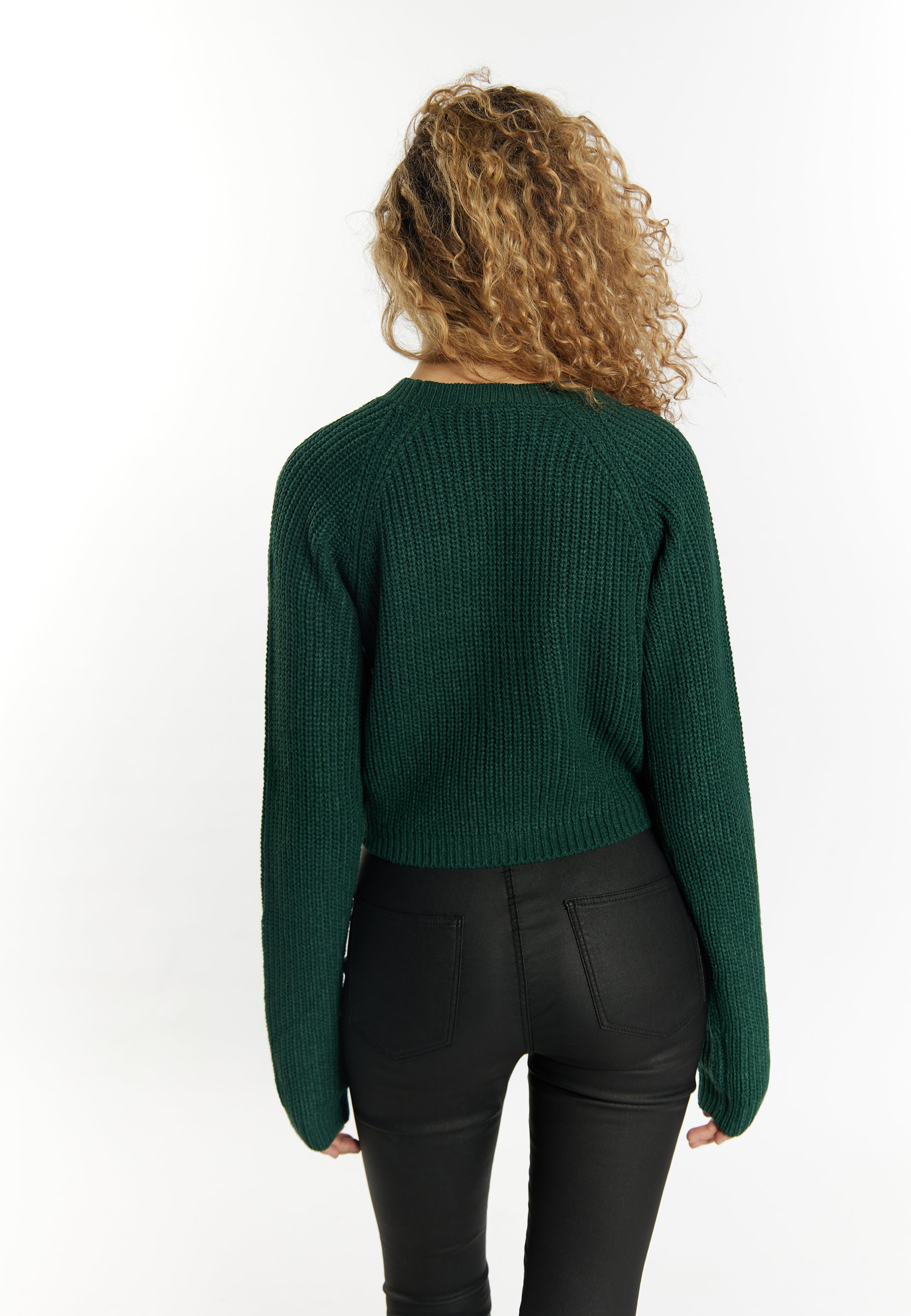 myMo Damen Strick Cropped Pullover