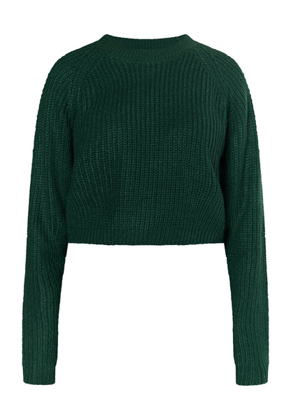 myMo Damen Strick Cropped Pullover