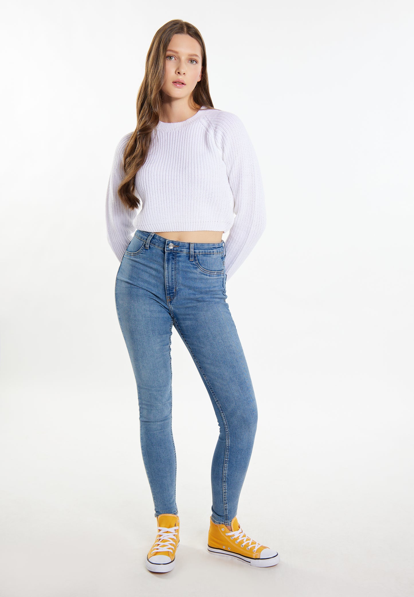 myMo Damen Strick Cropped Pullover