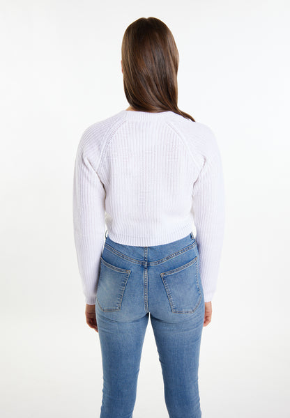 myMo Damen Strick Cropped Pullover