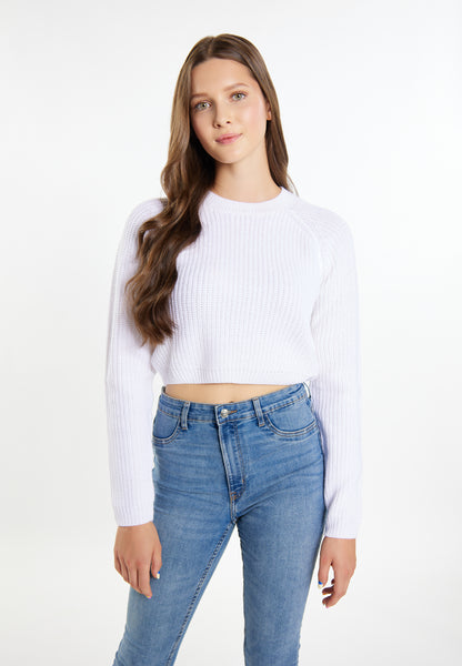 myMo Damen Strick Cropped Pullover