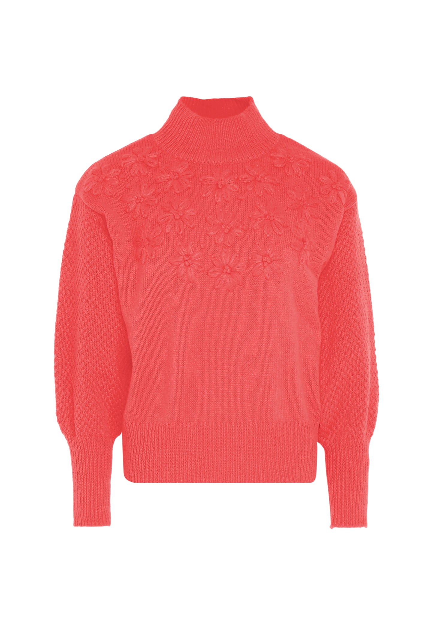 myMo Women's Sweater With Floral Embroidery