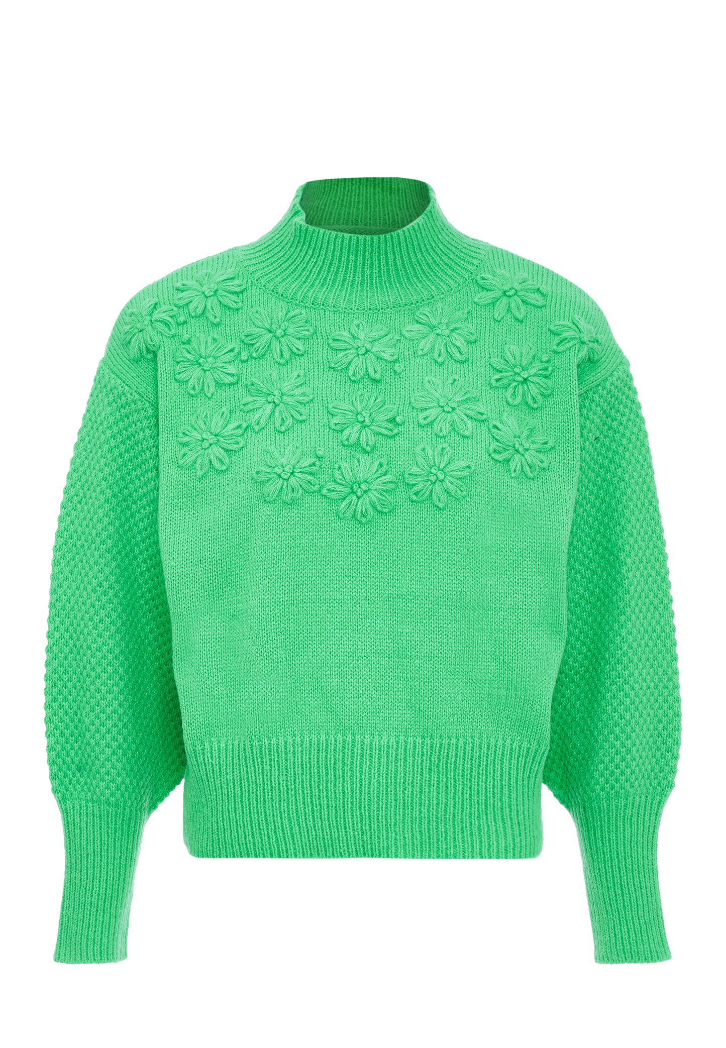 myMo Women's Sweater With Floral Embroidery
